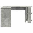 vidaXL Sarokíróasztal Beton Szürke 140 x 113,5 x 75 cm Faanyag