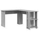 vidaXL Sarokíróasztal Szürke Sonoma 140 x 113,5 x 75 cm Faanyag