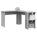 vidaXL Sarokíróasztal Szürke Sonoma 140 x 113,5 x 75 cm Faanyag