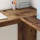 vidaXL Sarokíróasztal polcokkal Öreg fa 140 x 113,5 x 75 cm Faanyag