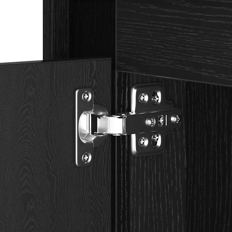 vidaXL Éjjeliszekrény tartalmaz Fekete 44 x 34.5 x 45 cm Faanyag