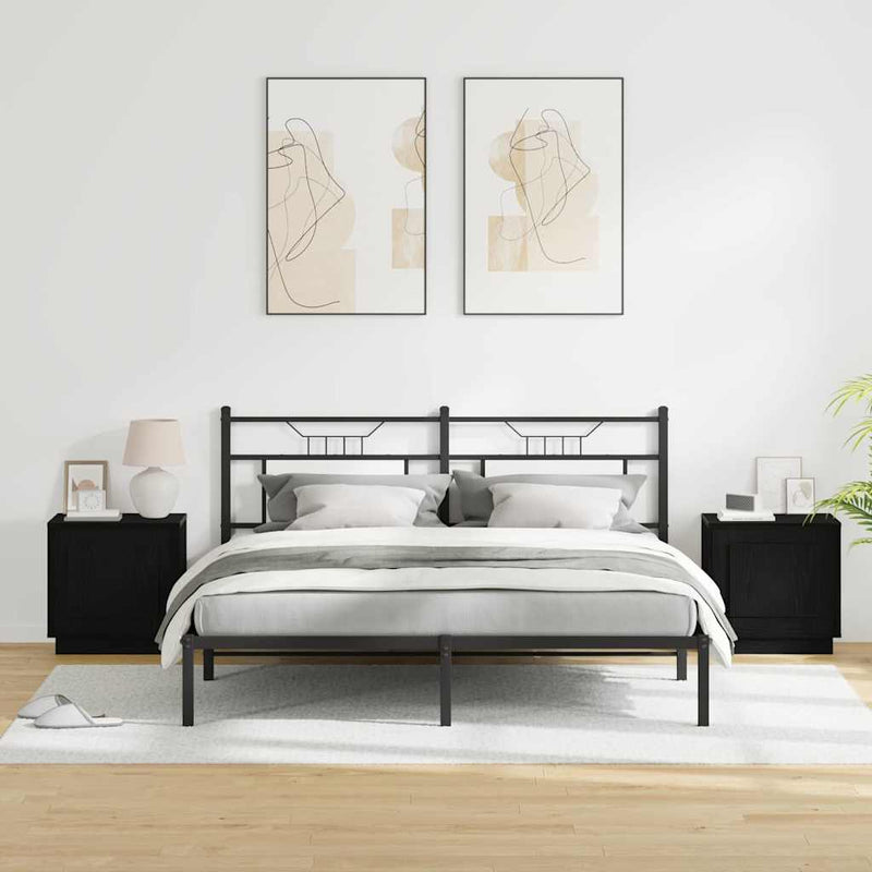 vidaXL Éjjeliszekrény tartalmaz 2 pcs Fekete 44 x 34.5 x 45 cm Faanyag