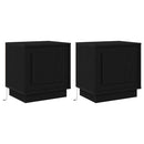 vidaXL Éjjeliszekrény 2 pcs Fekete 44 x 34,5 x 45 cm Faanyag