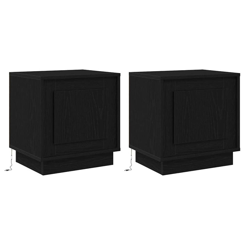 vidaXL Éjjeliszekrény tartalmaz 2 pcs Fekete 44 x 34.5 x 45 cm Faanyag