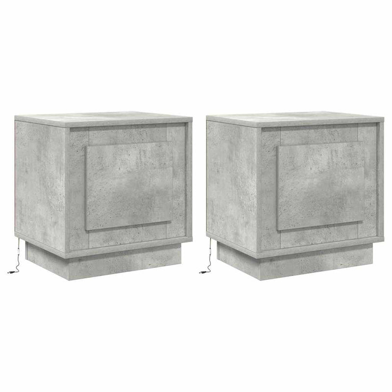 vidaXL Éjjeliszekrény 2 pcs Beton szürke 44 x 34.5 x 45 cm Faanyag