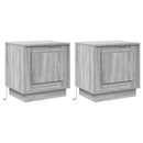 vidaXL Éjjeliszekrény 2 pcs Szürke 44 x 34,5 x 45 cm Faanyag