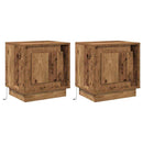 vidaXL Éjjeliszekrény 2 pcs Öreg fa 44 x 34,5 x 45 cm Faanyag
