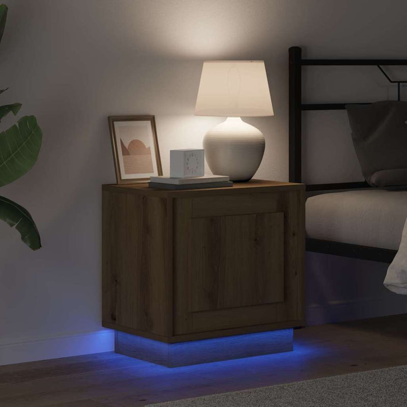 vidaXL Éjjeliszekrény 2 pcs kézműves tölgy 44 x 34.5 x 45 cm Faanyag