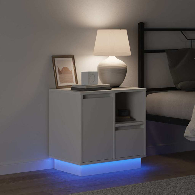 vidaXL Éjjeliszekrény fiókkal 2 pcs Fehér 50 x 34.5 x 50 cm Faanyag