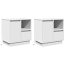 vidaXL Éjjeliszekrény fiókkal 2 pcs Fehér 50 x 34,5 x 50 cm Faanyag