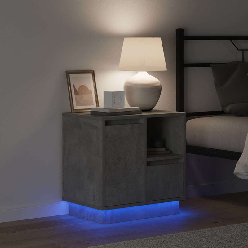 vidaXL Éjjeliszekrény 2 pcs Beton szürke 50 x 34.5 x 50 cm Faanyag