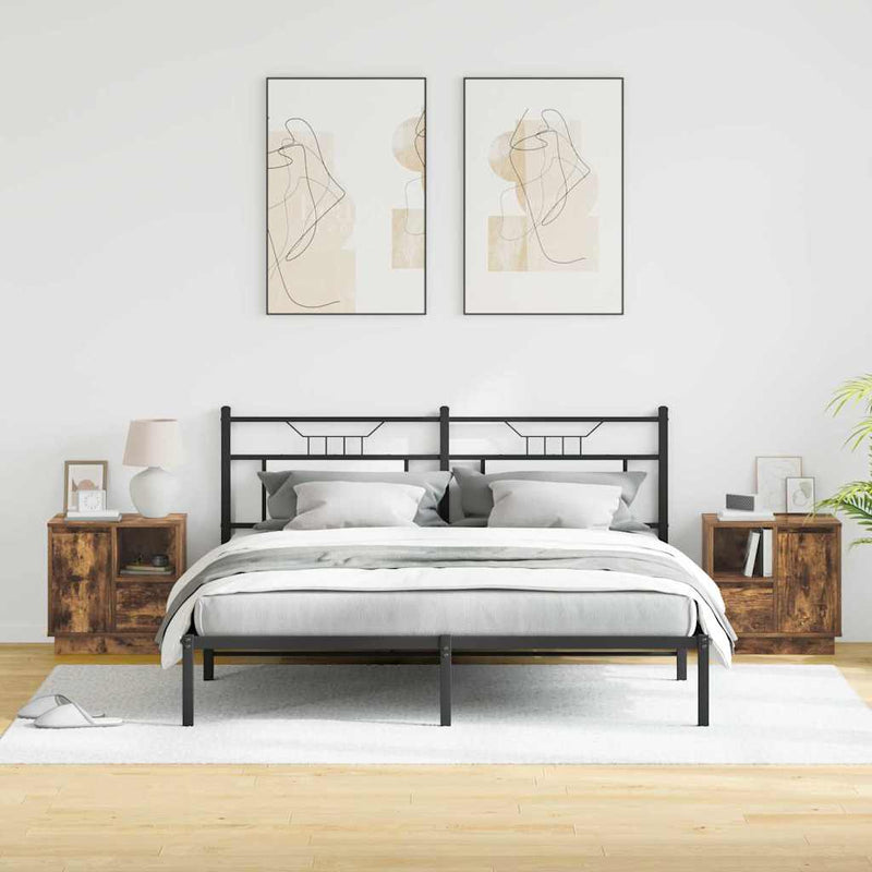 vidaXL Éjjeliszekrény 2 pcs Füstölt tölgy 50 x 34.5 x 50 cm Faanyag