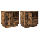 vidaXL Éjjeliszekrény 2 pcs Füstölt tölgy 50 x 34,5 x 50 cm Faanyag