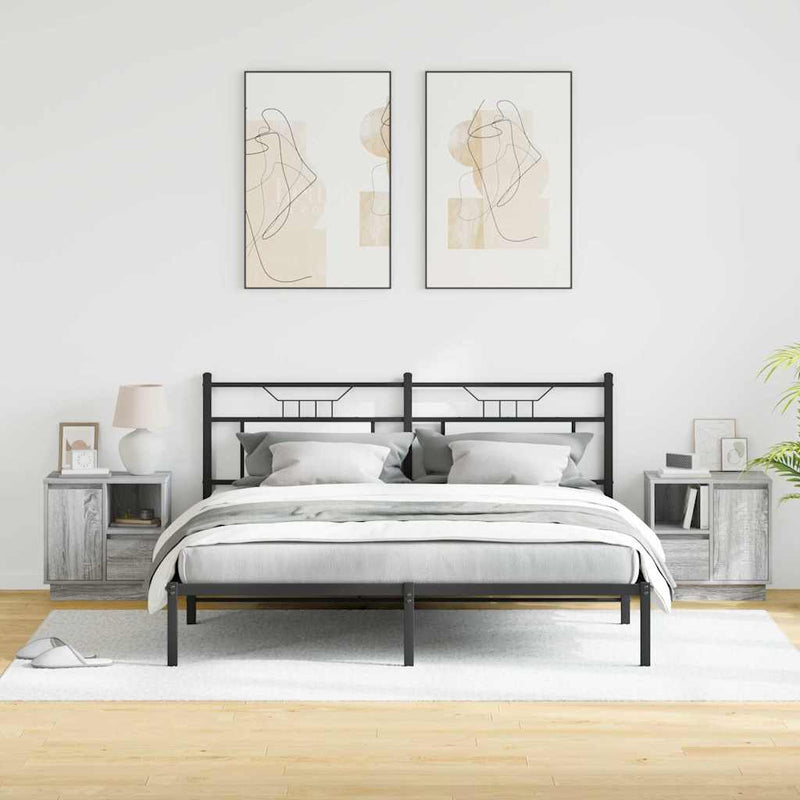 vidaXL Éjjeliszekrény fiókkal 2 pcs Szürke 50 x 34.5 x 50 cm Faanyag