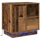vidaXL Éjjeliszekrény fiókkal leddel Öreg fa 50 x 34,5 x 50 cm Faanyag