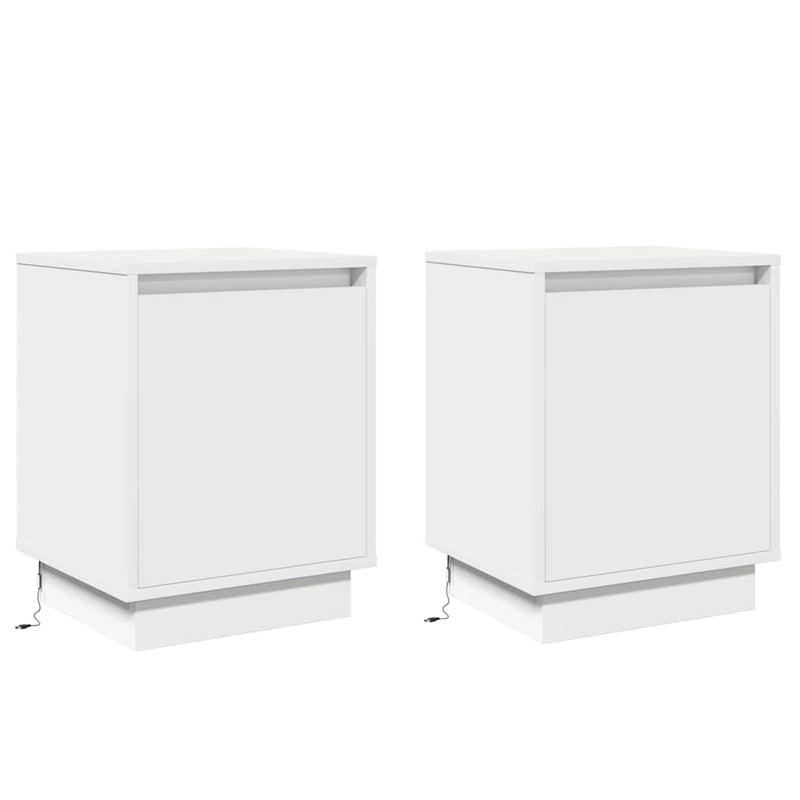 vidaXL Éjjeliszekrény tartalmaz 2 pcs Fehér 39 x 34,5 x 50 cm Faanyag