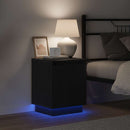 vidaXL Éjjeliszekrény tartalmaz Fekete 39 x 34,5 x 50 cm Faanyag