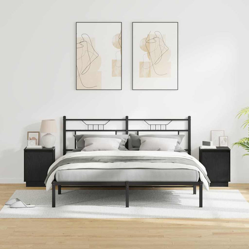 vidaXL Éjjeliszekrény tartalmaz 2 pcs Fekete 39 x 34,5 x 50 cm Faanyag