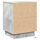 vidaXL Éjjeliszekrény 2 pcs Beton szürke 39 x 34,5 x 50 cm Faanyag