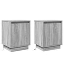 vidaXL Éjjeliszekrény 2 pcs Szürke 39 x 34,5 x 50 cm Faanyag