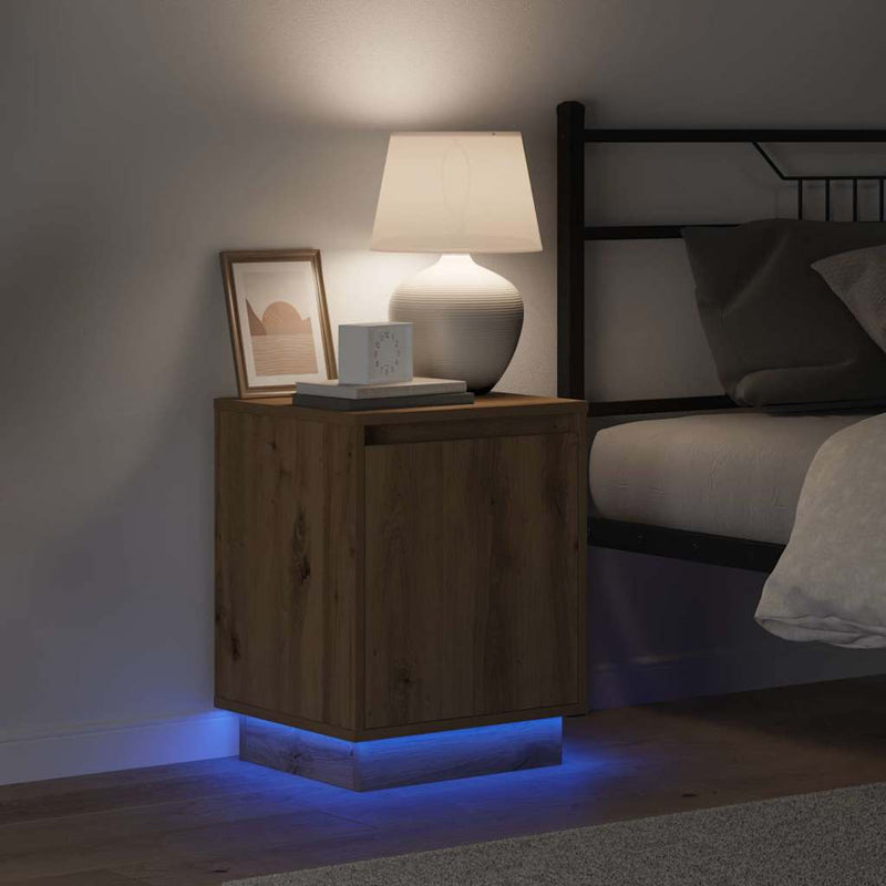 vidaXL Éjjeliszekrény 2 pcs kézműves tölgy 39 x 34,5 x 50 cm Faanyag