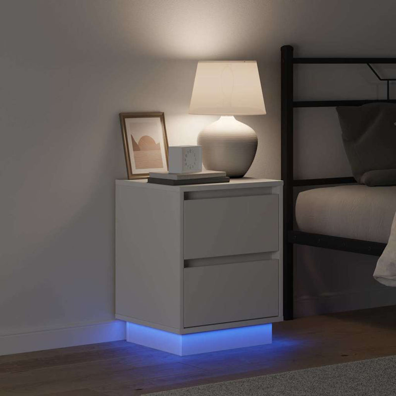 vidaXL Éjjeliszekrény fiókkal Fehér 39 x 34,5 x 50 cm Faanyag