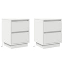 vidaXL Éjjeliszekrény fiókkal 2 pcs Fehér 39 x 34,5 x 50 cm Faanyag