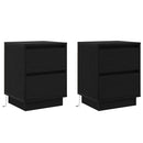 vidaXL Éjjeliszekrény 2 pcs Fekete tölgy 39 x 34,5 x 50 cm Faanyag
