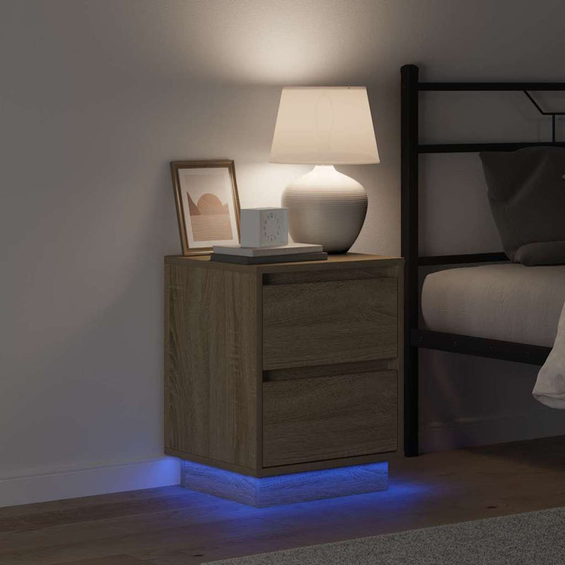 vidaXL Éjjeliszekrény fiókkal sonoma tölgy 39 x 34,5 x 50 cm Faanyag