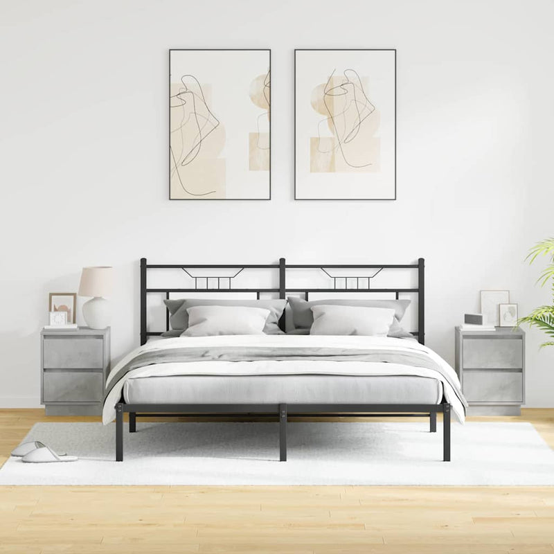 vidaXL Éjjeliszekrény 2 pcs Beton szürke 39 x 34,5 x 50 cm Faanyag