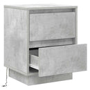 vidaXL Éjjeliszekrény 2 pcs Beton Szürke 39 x 34,5 x 50 cm Faanyag