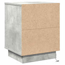 vidaXL Éjjeliszekrény 2 pcs Beton Szürke 39 x 34,5 x 50 cm Faanyag