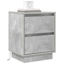 vidaXL Éjjeliszekrény 2 pcs Beton Szürke 39 x 34,5 x 50 cm Faanyag