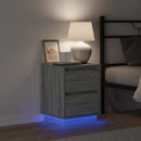 vidaXL Éjjeliszekrény fiókkal Szürke 39 x 34,5 x 50 cm Faanyag