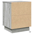 vidaXL Éjjeliszekrény fiókkal 2 pcs Szürke 39 x 34,5 x 50 cm Faanyag