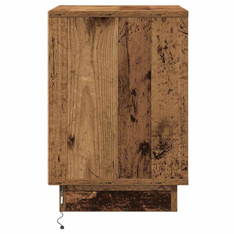 vidaXL Éjjeliszekrény fiókkal Öreg fa 39 x 34,5 x 50 cm Faanyag