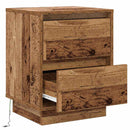 vidaXL Éjjeliszekrény fiókkal 2 pcs Öreg fa 39 x 34,5 x 50 cm Faanyag