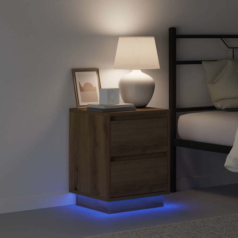 vidaXL Éjjeliszekrény 2 pcs kézműves tölgy 39 x 34,5 x 50 cm Faanyag