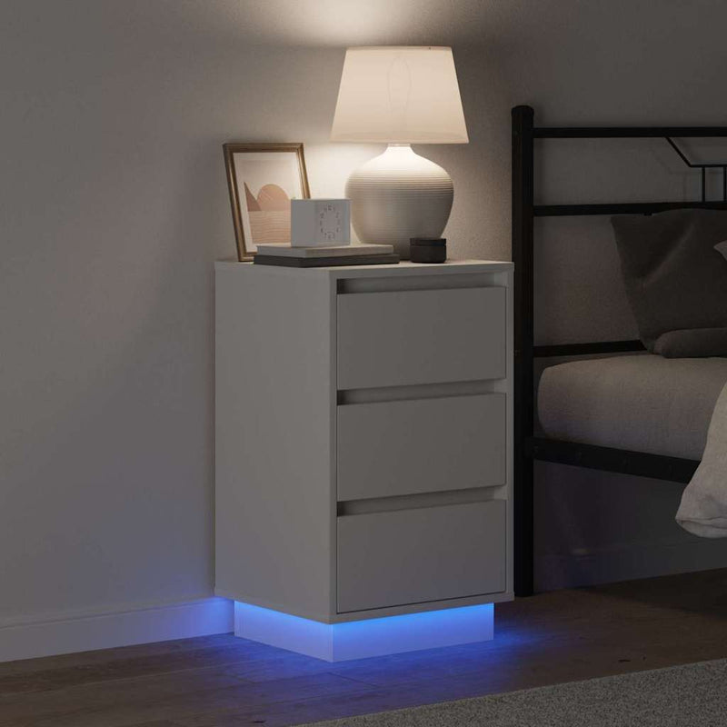 vidaXL Éjjeliszekrény fiókkal Fehér 39 x 34.5 x 65 cm Faanyag