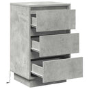 vidaXL Éjjeliszekrény fiókkal Beton Szürke 39 x 34,5 x 65 cm Faanyag