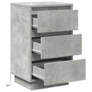 vidaXL Éjjeliszekrény fiókkal Beton Szürke 39 x 34,5 x 65 cm Faanyag
