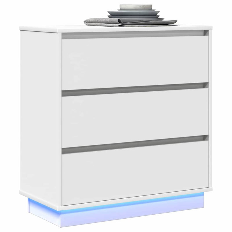 vidaXL Éjjeliszekrény fiókkal Fehér 71 x 34.5 x 75 cm Faanyag