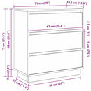 vidaXL Éjjeliszekrény fiókkal Fehér 71 x 34.5 x 75 cm Faanyag