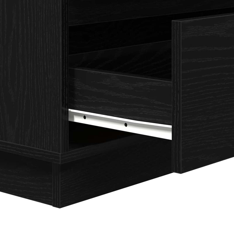 vidaXL Éjjeliszekrény fiókkal Fekete 71 x 34.5 x 75 cm Faanyag