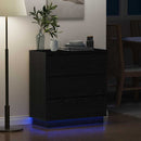 vidaXL Éjjeliszekrény fiókkal Fekete tölgy 71 x 34,5 x 75 cm Faanyag