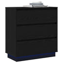 vidaXL Éjjeliszekrény fiókkal Fekete 71 x 34.5 x 75 cm Faanyag