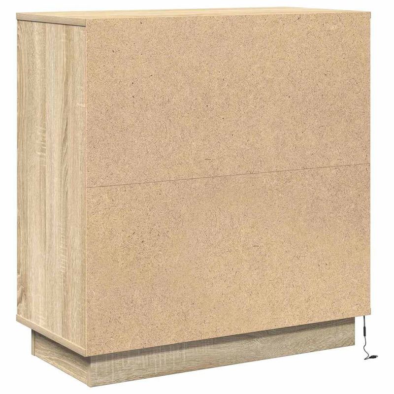 vidaXL Éjjeliszekrény fiókkal sonoma tölgy 71 x 34.5 x 75 cm Faanyag