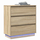 vidaXL Éjjeliszekrény fiókkal Sonoma tölgy 71 x 34,5 x 75 cm Faanyag