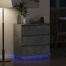 vidaXL Éjjeliszekrény fiókkal Beton Szürke 71 x 34,5 x 75 cm Faanyag