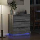 vidaXL Éjjeliszekrény fiókkal Szürke 71 x 34,5 x 75 cm Faanyag